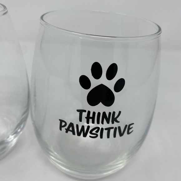Think Pawsitive Stemless Wine Glasses - Picture 4 of 6